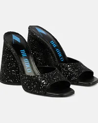 ATTICO Sandali Luz in pelle con glitter Nero