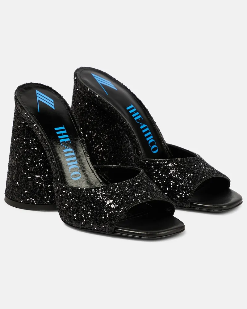 ATTICO Sandali Luz in pelle con glitter Nero