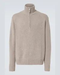 ALLUDE Pullover in cashmere con zip Beige