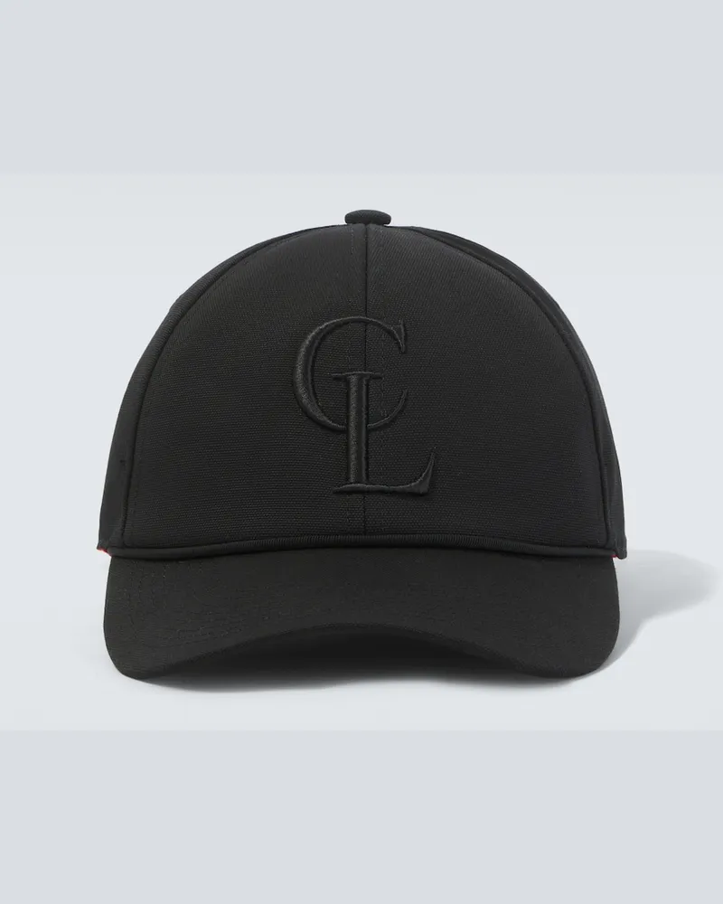 Christian Louboutin Cappello da baseball in canvas con logo Nero