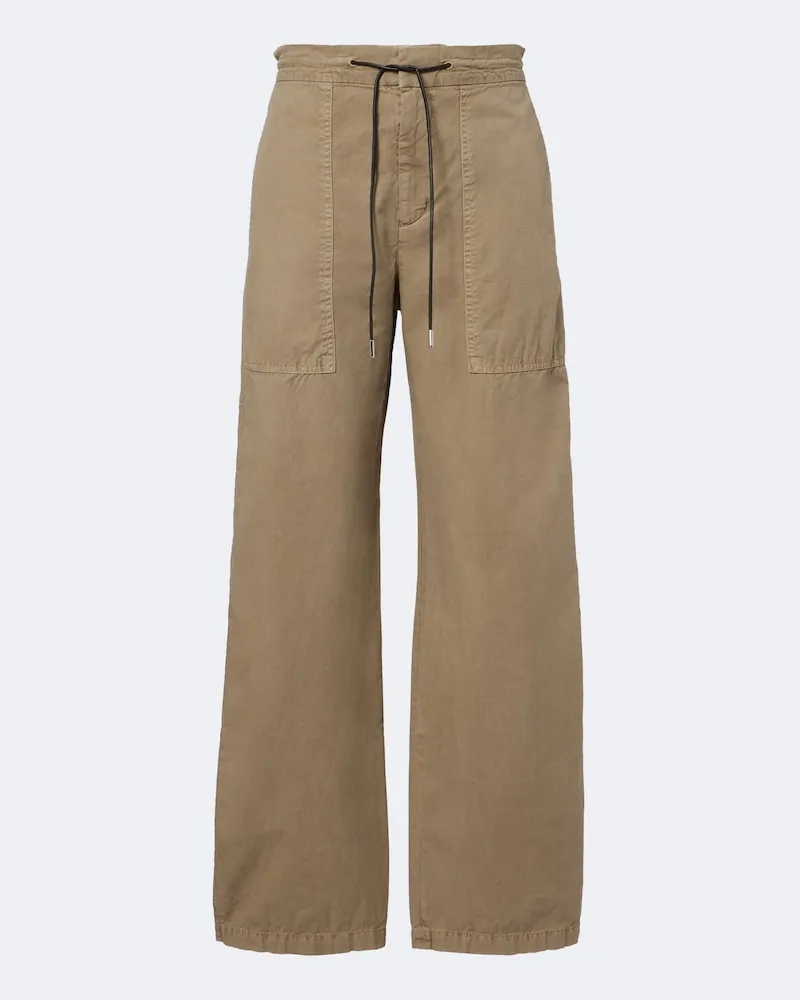 Frame Denim Pantaloni The Gallery in cotone a gamba larga Marrone
