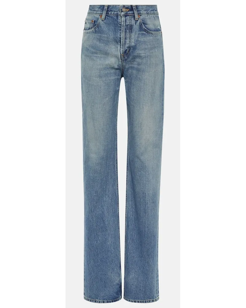 Saint Laurent Jeans regular a vita alta Blu