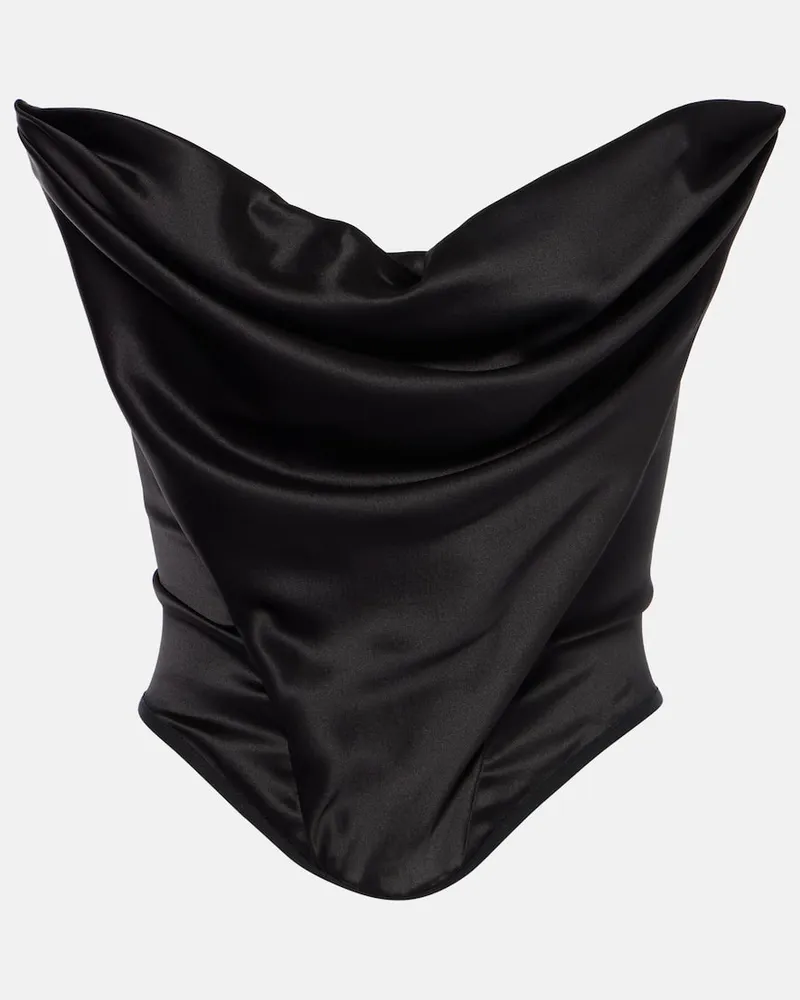 Magda Butrym Corsetto in raso di misto seta Nero