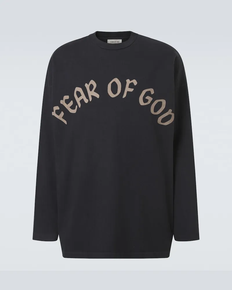 Fear of God T-shirt in jersey di cotone con logo Nero