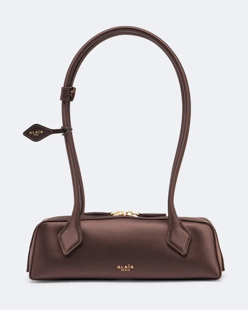 Alaïa Alaïa Borsa a spalla Le Teckel Small in satin Marrone