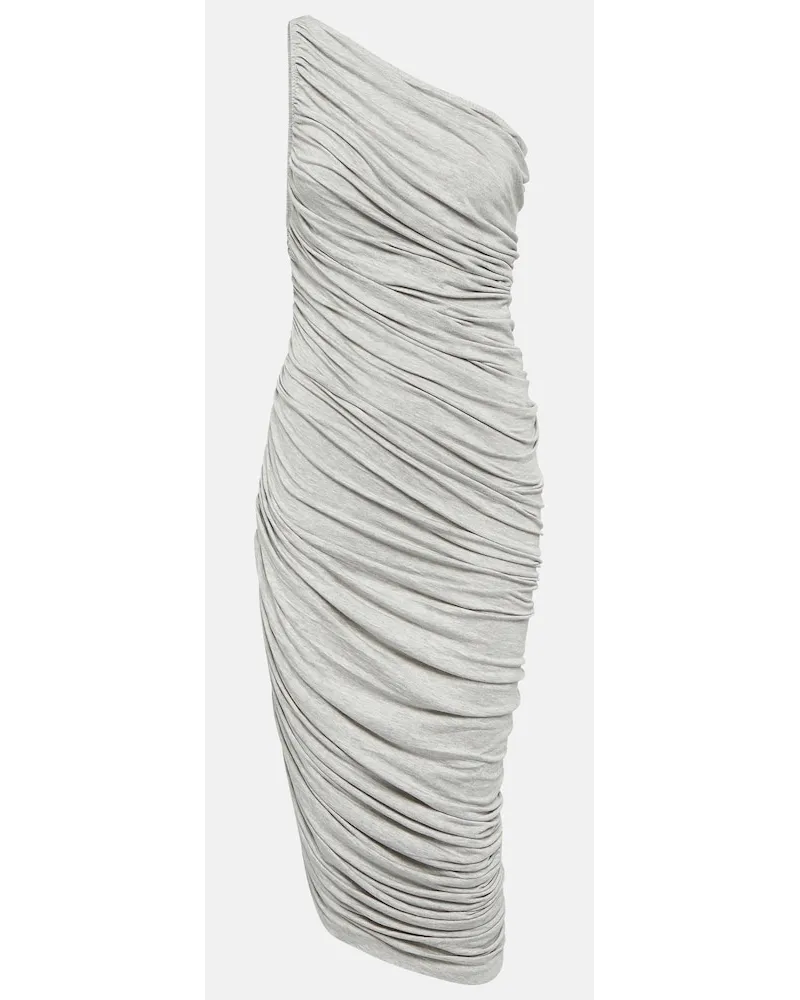 Norma Kamali Abito midi Diana in jersey Grigio