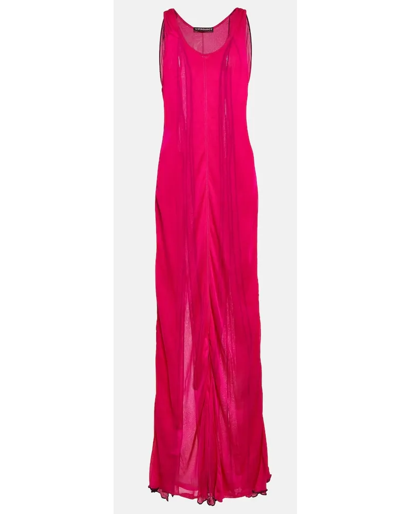 Y/PROJECT Abito lungo in chiffon Rosa
