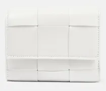 Bottega Veneta Portafoglio Tri-Fold in pelle Bianco