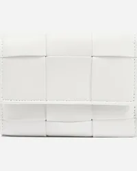 Bottega Veneta Portafoglio Tri-Fold in pelle Bianco