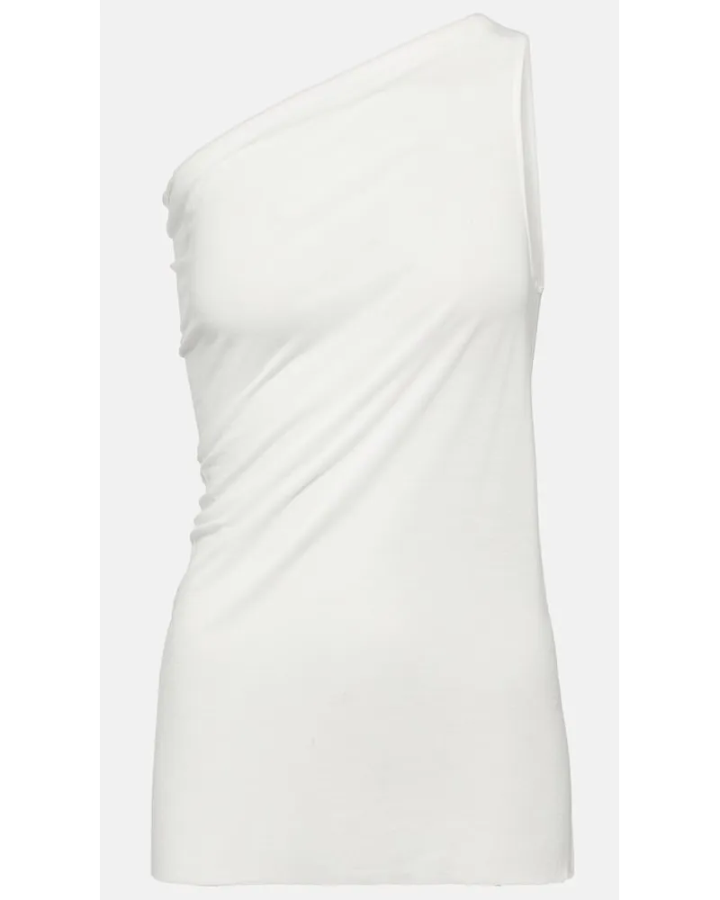 Rick Owens Top asimmetrico in jersey Bianco
