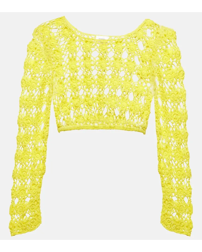 Anna Kosturova Top cropped Bella in crochet di cotone Giallo