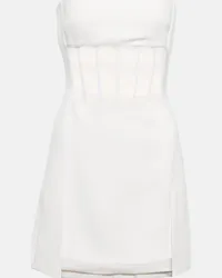 David Koma Miniabito bustier con mesh Bianco