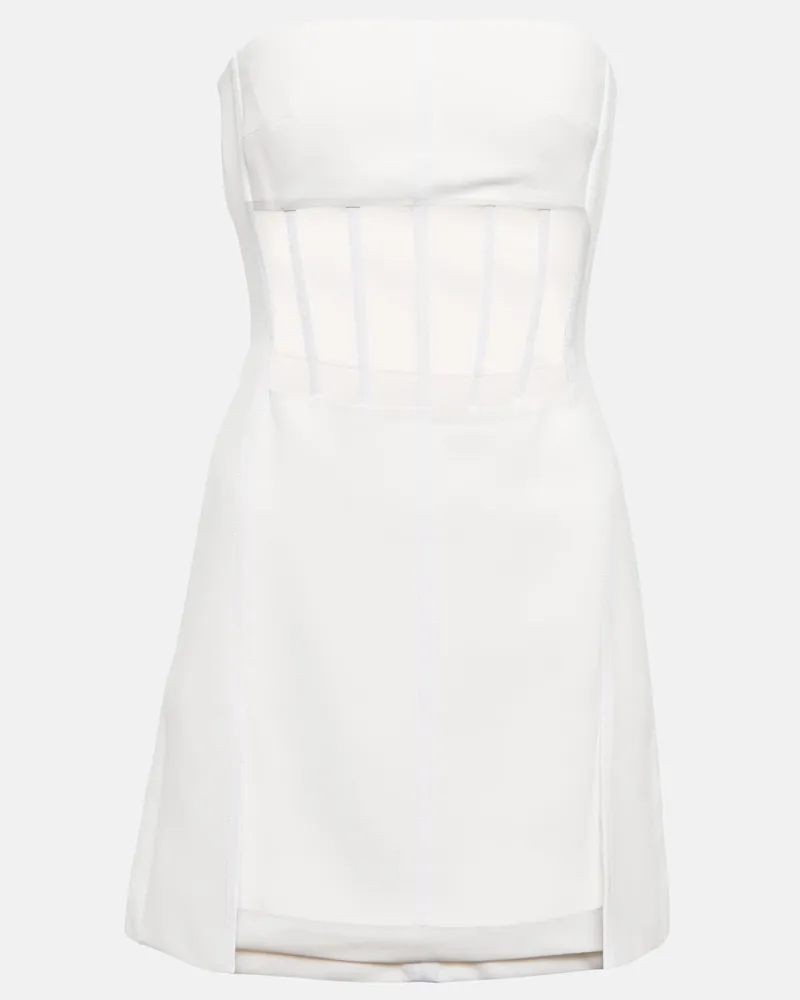 David Koma Miniabito bustier con mesh Bianco