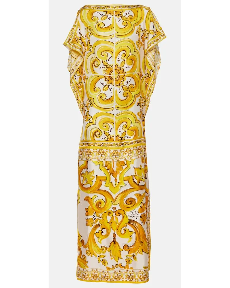 Dolce & Gabbana Caftano Majolica in seta Giallo