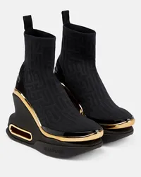 Balmain Sneakers B-Bold in maglia con zeppa Nero