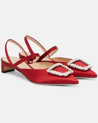 EMILIA WICKSTEAD Pumps Katrina in raso con decorazione Rosso