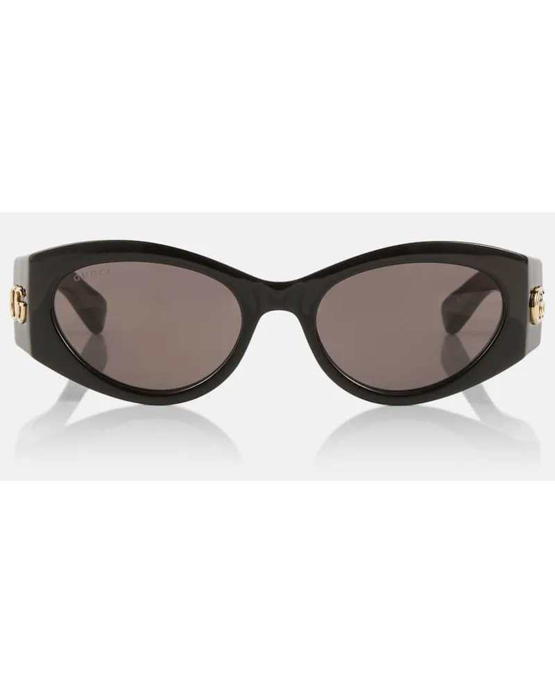 Gucci Occhiali da sole ovali GG Nero
