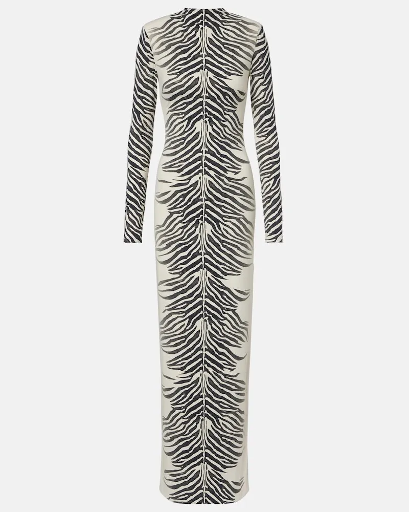 De La Vali Abito lungo Kari con stampa zebrata Beige