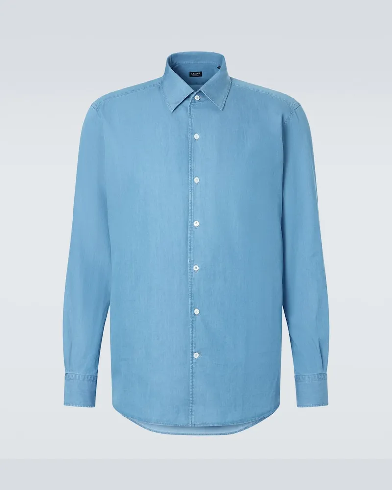 Ermenegildo Zegna Camicia di jeans Blu