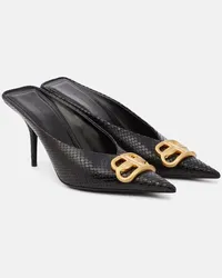 Balenciaga Mules Square Knife BB 80 in pelle metallizzata Metallizzato