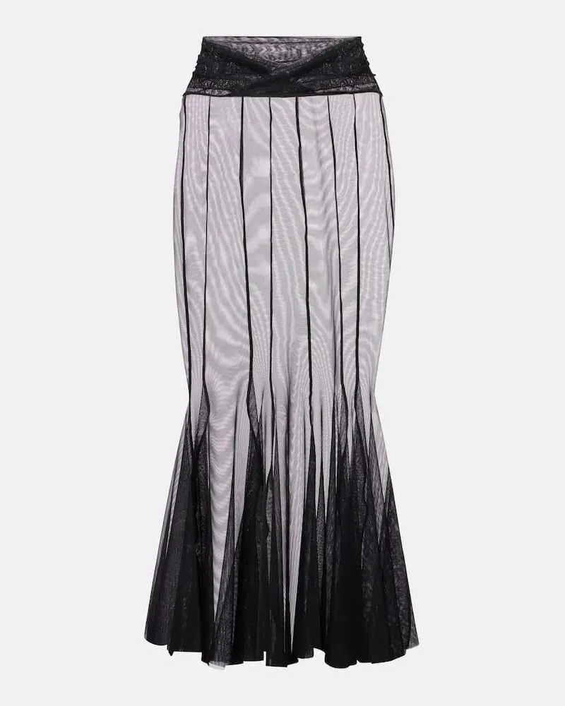 Nensi Dojaka Gonna midi Mila in tulle Nero