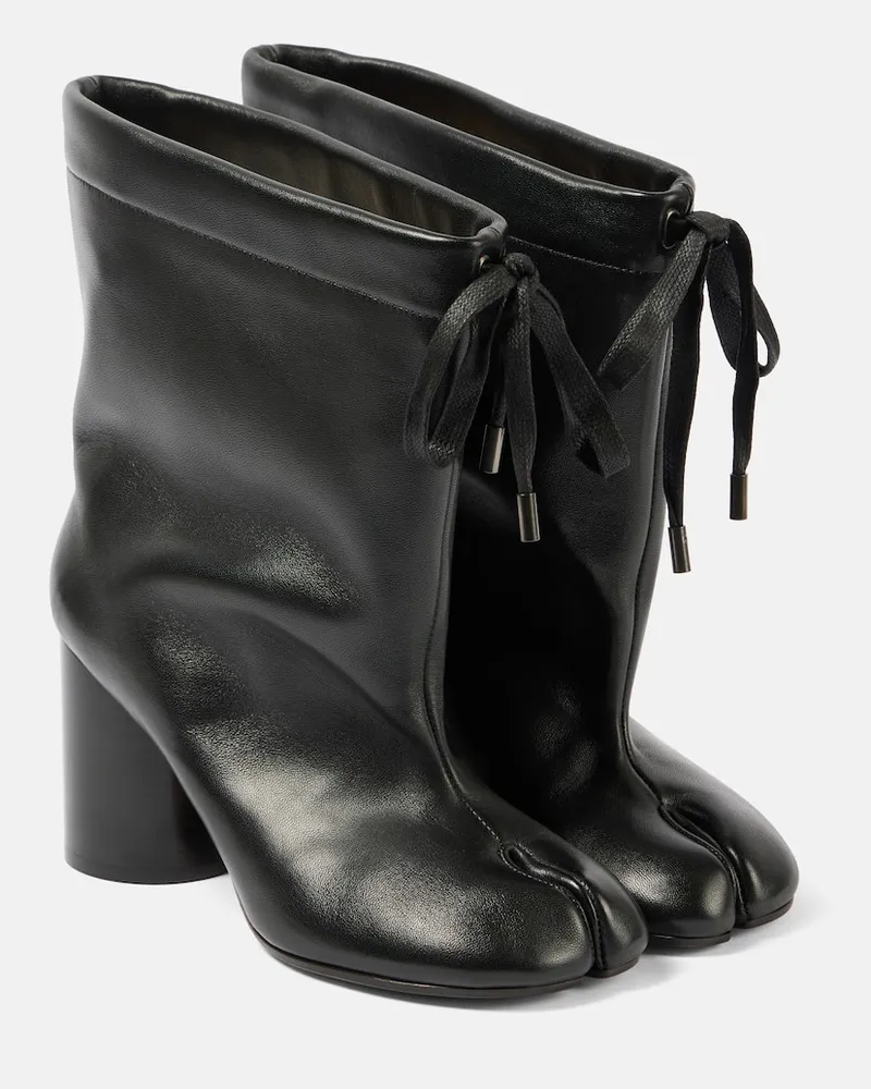 Maison Margiela Stivaletti Tabi in pelle con coulisse Nero