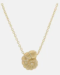 Sydney Evan Collana Fluted Nautilus Shell in oro 14kt con diamanti Oro