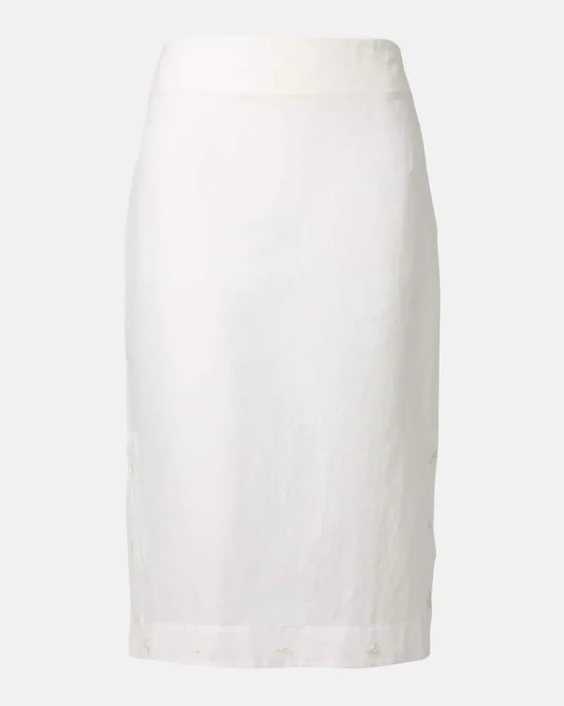 Róhe RÃ³he Gonna a tubino in organza con ricamo Bianco