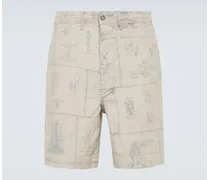 Shorts in lino con stampa