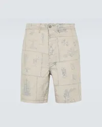 RRL Shorts in lino con stampa Neutro