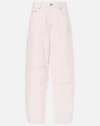 Ganni Jeans con gamba arrotondata a vita media Rosa