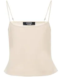 Jacquemus Top Tangelo in misto lana Bianco