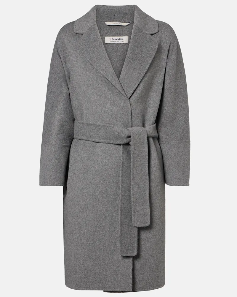 Max Mara Cappotto in lana vergine a portafoglio Grigio