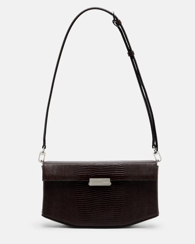 Totême Borsa a spalla Clip Small in pelle Marrone