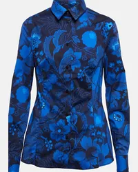 Etro Camicia in misto cotone con stampa Blu