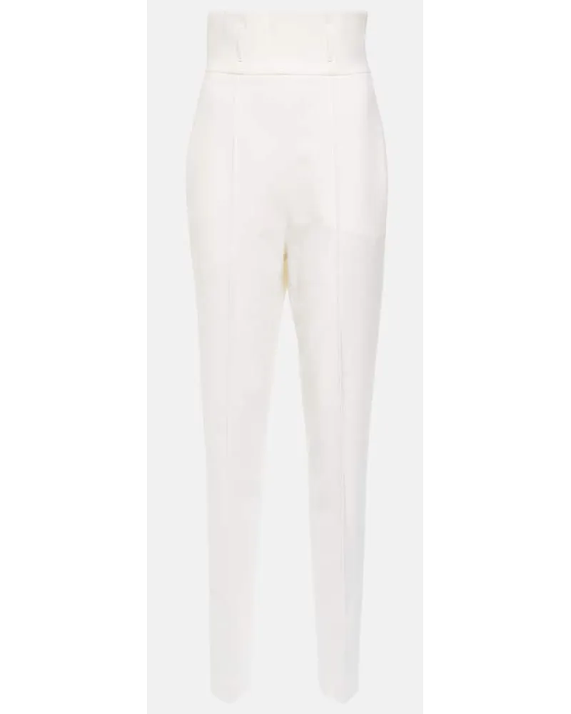 Nensi Dojaka Bridal - Pantaloni in misto lana Bianco
