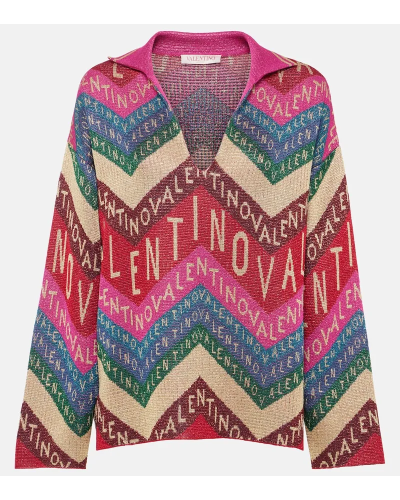 Valentino Garavani Pullover con intarsi e logo Multicolore