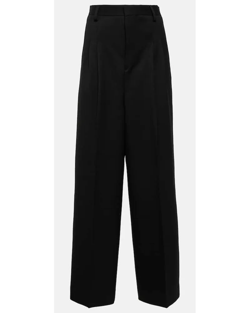 AMI Paris Pantaloni a gamba larga in lana Nero
