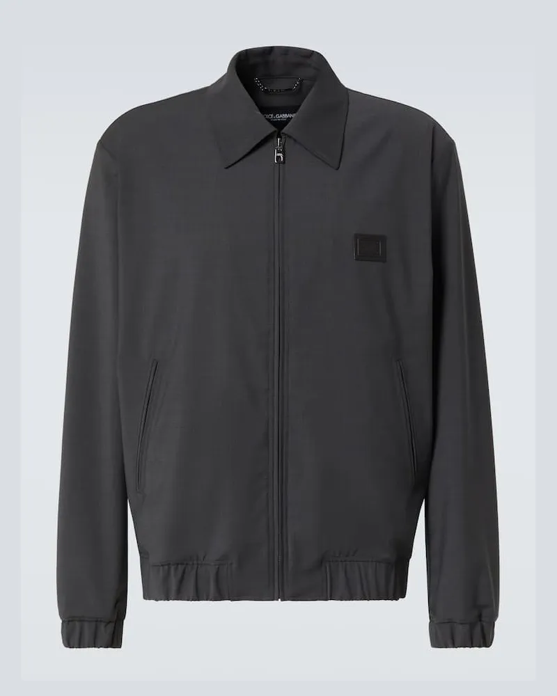 Dolce & Gabbana Giacca blouson in misto lana Grigio