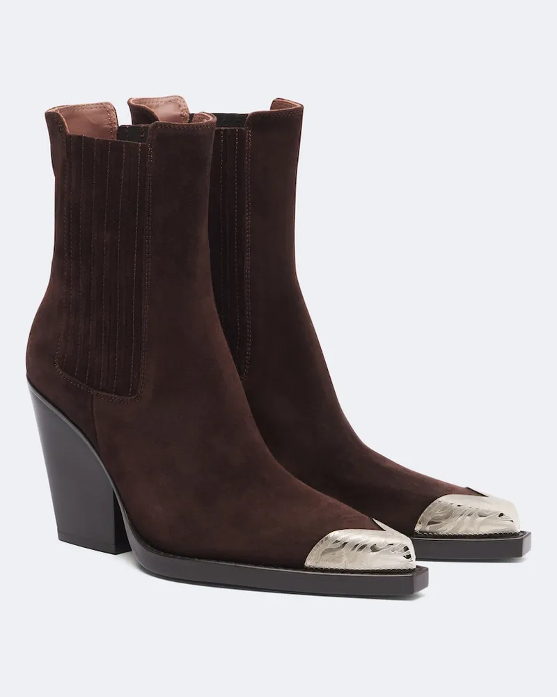 Paris Texas Stivaletti texani Dallas in suede Marrone