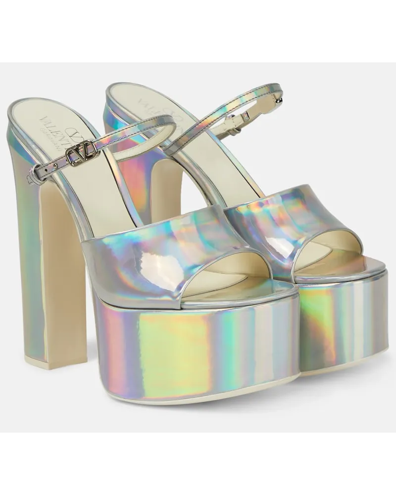 Valentino Garavani Sandali con plateau VLogo Argento