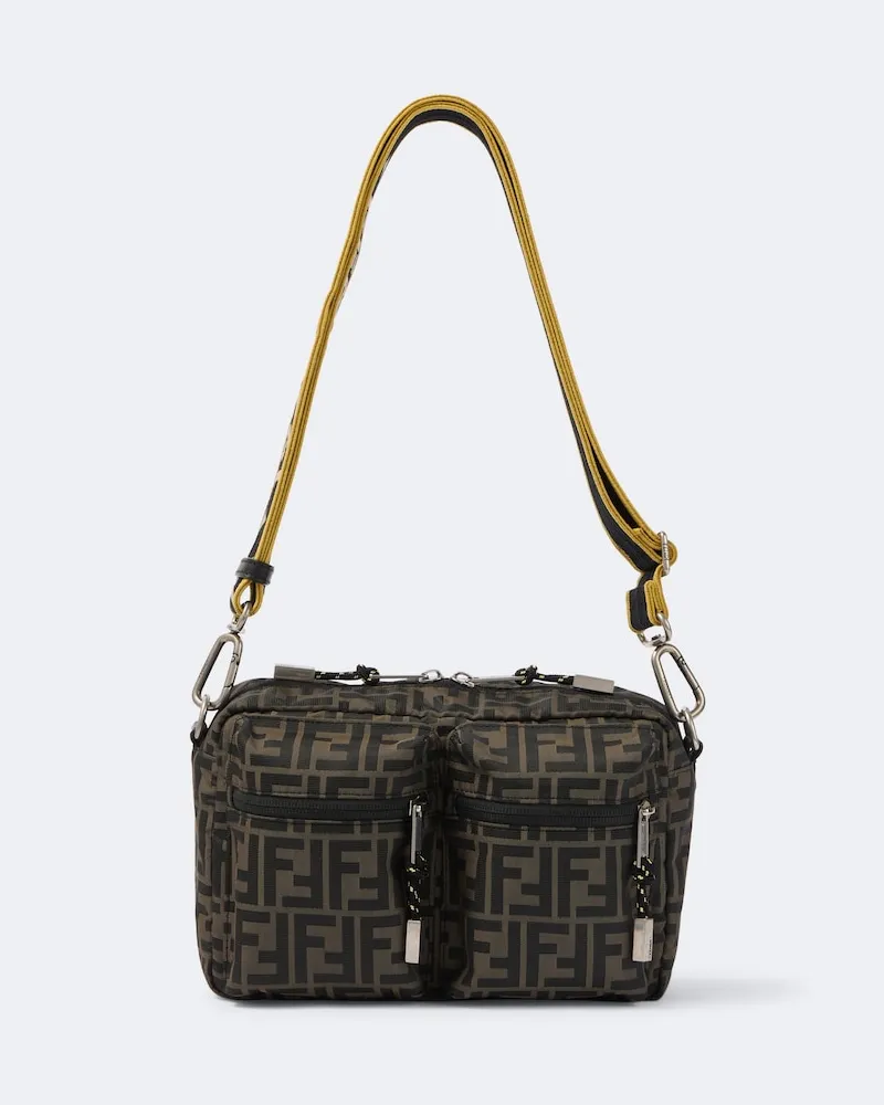 Fendi Borsa a spalla FF Zucca Marrone