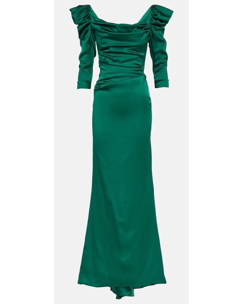 Vivienne Westwood Abito lungo Astral in raso Verde
