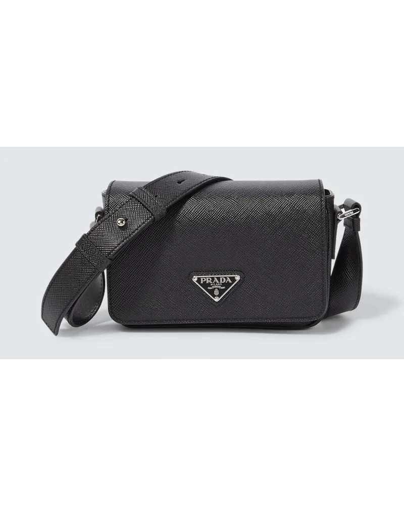 Prada Borsa a spalla in pelle saffiano Nero