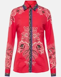 Etro Camicia in misto cotone con stampa Rosso