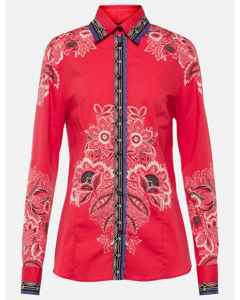 Etro Camicia in misto cotone con stampa Rosso