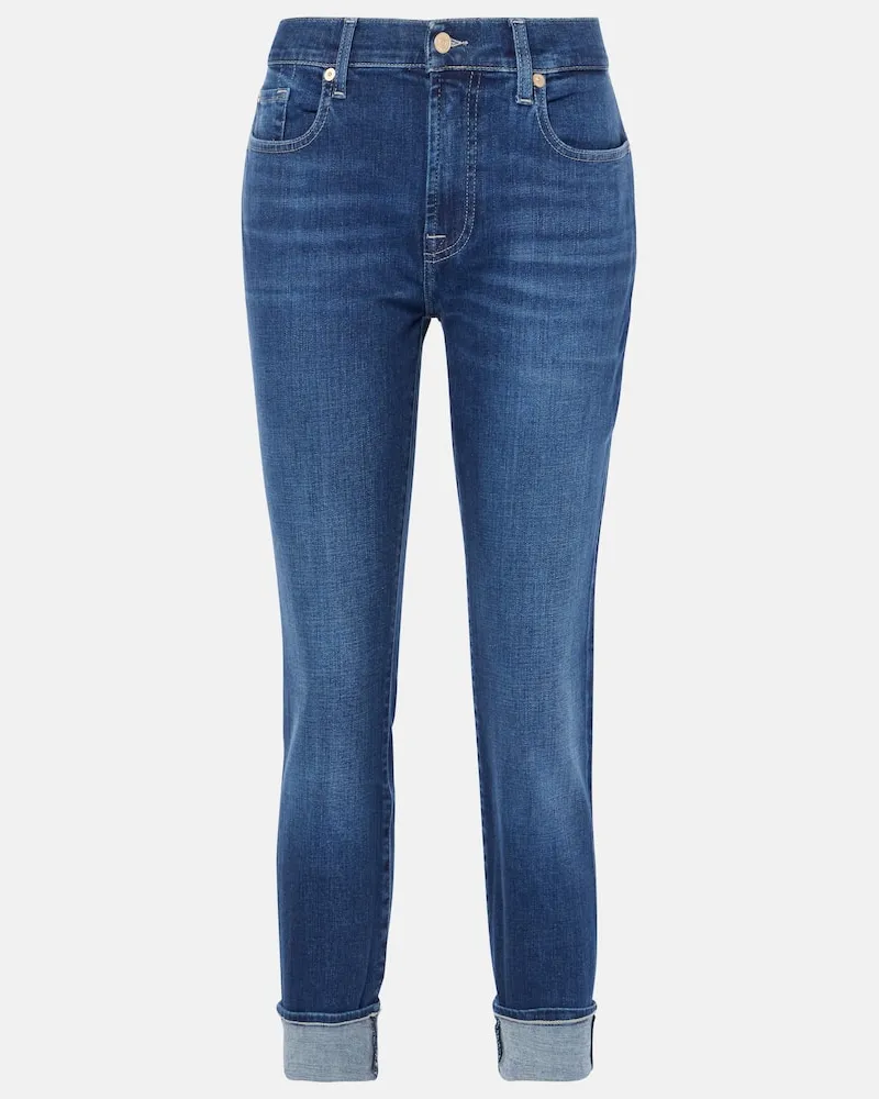7 for all mankind Jeans skinny cropped a vita media Blu