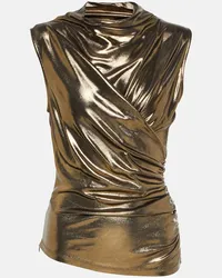 Blumarine Top drappeggiato metallizzato Oro