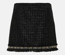 Versace Minigonna in tweed di misto lana con lamé Nero