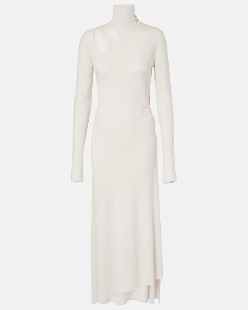 Victoria Beckham Abito midi in jersey con cut-out Bianco